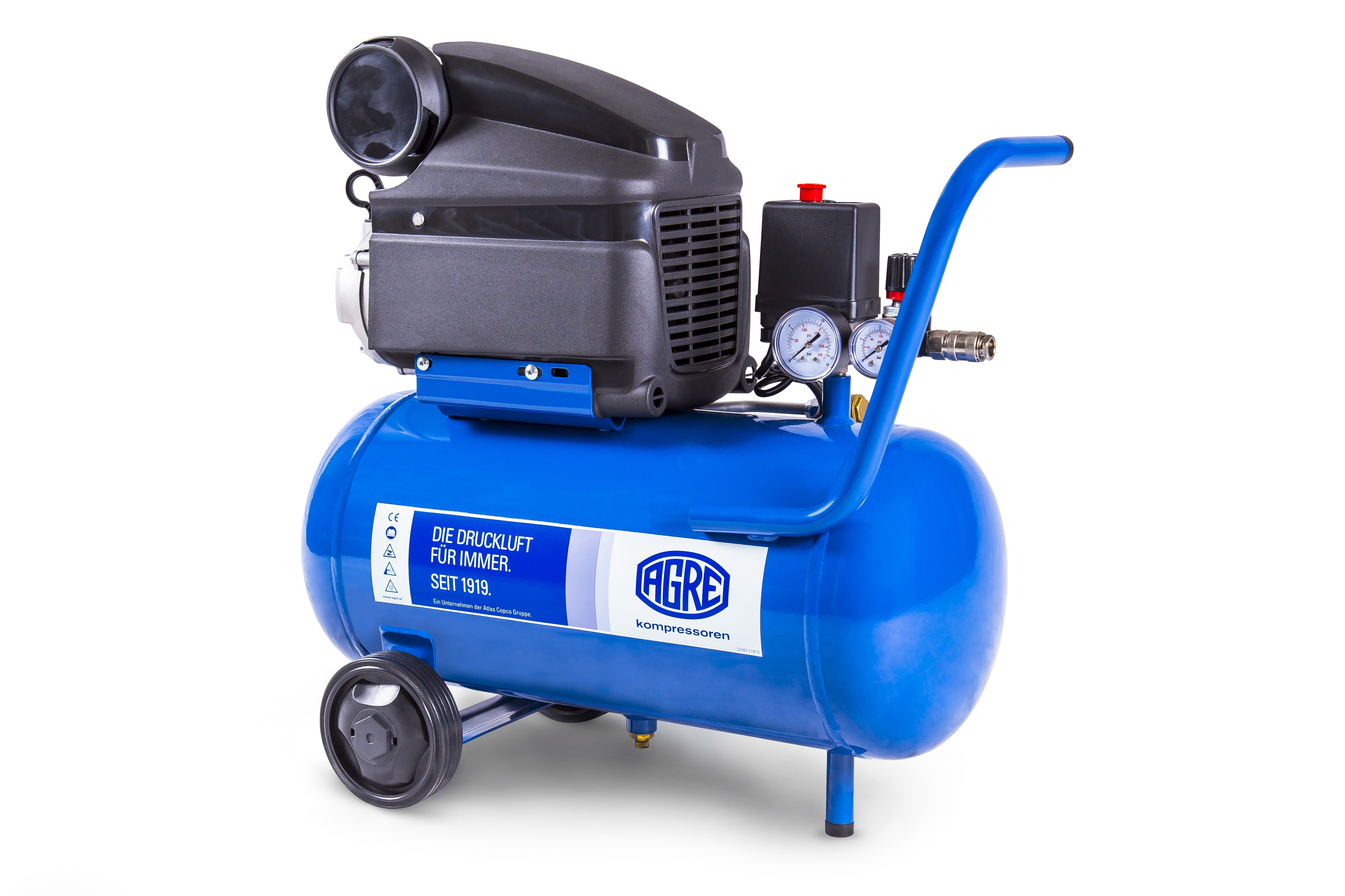 Kolbenkompressor WORKER 24 W – leistungsstarker Kompressor für Werkstatt und Heimgebrauch Kolbenkompressor WORKER 24 W, robust und zuverlässig, ideal für Druckluftanwendungen in Werkstatt, Garage oder Heimprojekten.