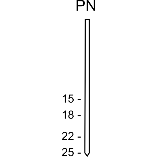 Pinnagel PN für präzise Befestigungen Pinnagel PN, schmale Nägel für unauffällige und saubere Befestigungen in Holz- und Innenausbauarbeiten.