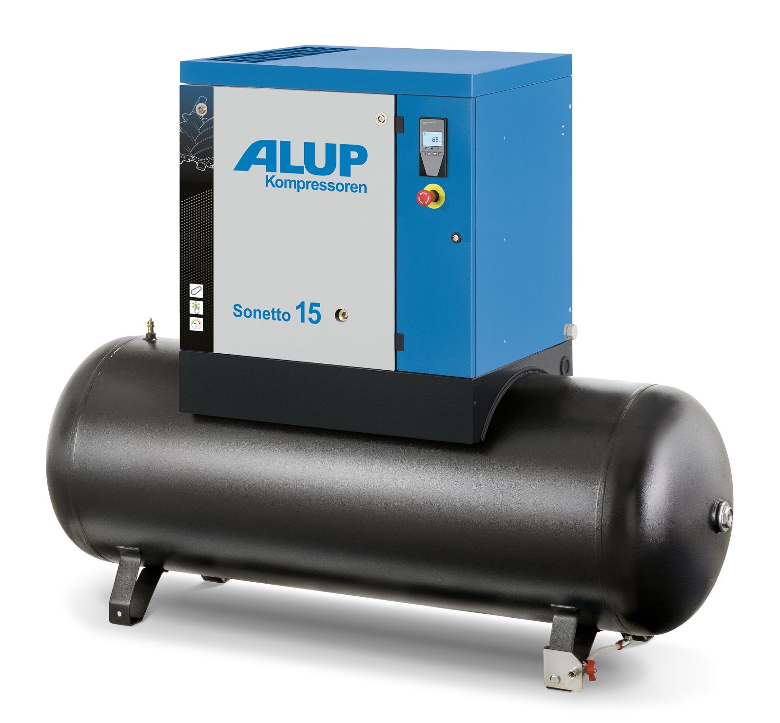 Schraubenkompressor SONETTO – leistungsstark und effizient SONETTO Schraubenkompressor, zuverlässig und energieeffizient, ideal für industrielle Druckluftanwendungen und Werkstattbetrieb.