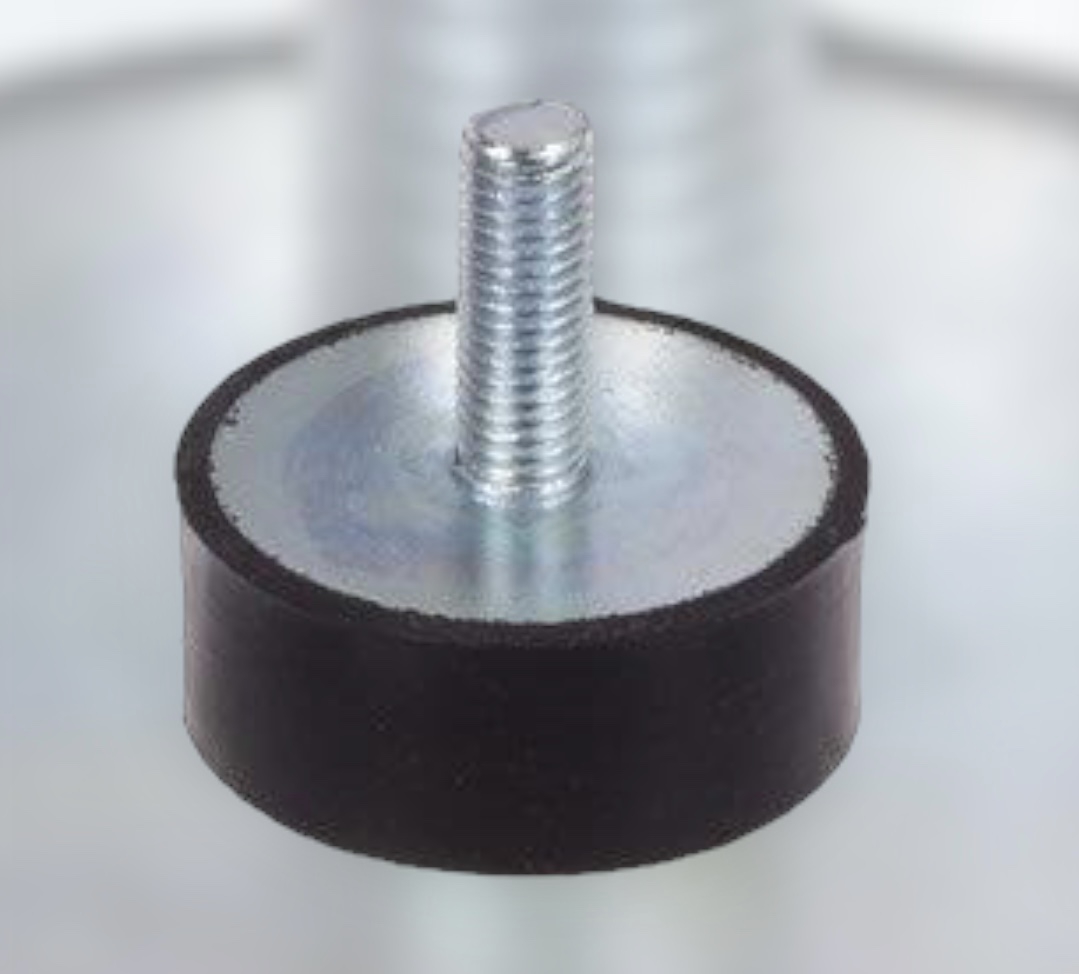 Gummischwingelemente 100 mm, einseitig – vibrationsdämpfende Elemente Einseitige Gummischwingelemente mit 100 mm Durchmesser zur effektiven Dämpfung von Vibrationen und Geräuschen in Maschinen und Anlagen, aus robustem Material gefertigt.