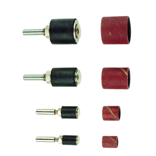 Schleifwalzen-Set SLW-SET 9/12/18/25 Vielseitiges Schleifwalzen-Set SLW-SET in den Größen 9, 12, 18 und 25 mm für präzises Schleifen und Oberflächenbearbeitung in Werkstatt und Handwerk.