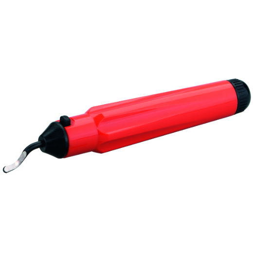 Entgratungsmesser – präzises Werkzeug zum Entfernen von Graten Abbildung eines Entgratungsmessers, das zum sauberen Entfernen von Graten an Metall-, Kunststoff- oder Holzoberflächen verwendet wird, um glatte Kanten und sichere Werkstücke zu erzielen.