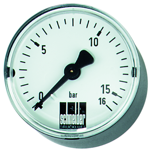 Waagerechtes Manometer, präzises Druckmessgerät, geeignet für Druckluft- und Rohrsysteme, robuste Bauweise für zuverlässige Messungen