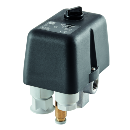 MDR 2/11 SL4F Druckschalter – zuverlässige Drucksteuerung für Kompressoren MDR 2/11 SL4F Druckschalter zur automatischen Regelung von Kompressoren, robustes Gehäuse mit präziser Schaltsteuerung und integriertem Entlastungsventil.