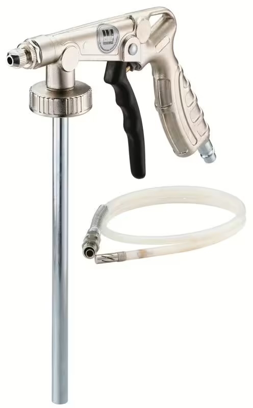 Kombipistole für Druckluft Vielseitige Kombipistole zum Reinigen, Ausblasen und Auftragen von Druckluft in Werkstatt und Industrie, ergonomisch für komfortables Handling.