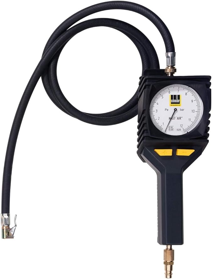 Flexibler Reifenfüller RF12MG mit Momentstecker Reifenfüller RF12MG mit flexiblem Schlauch und Momentstecker, ermöglicht schnelles und präzises Befüllen von PKW-, LKW- und Fahrradreifen.
